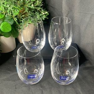 Set of 4 Julie by MIKASA crystal 19.8oz Stemless wine glasses